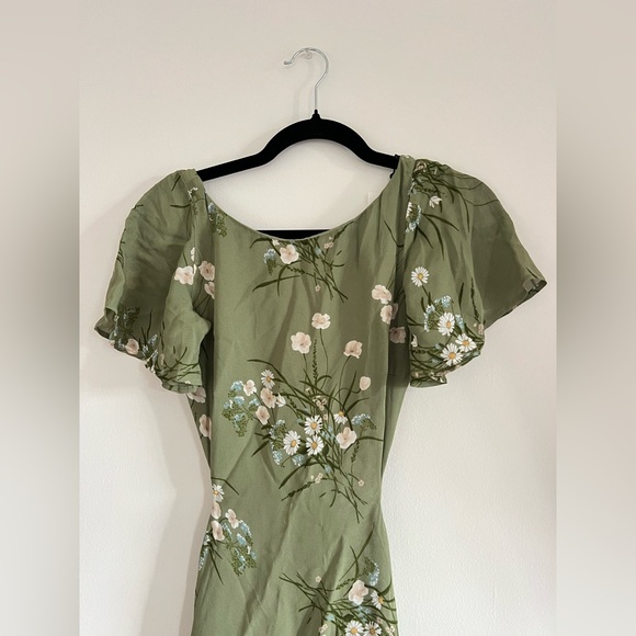 NWT Reformation green Floral backless dress - the coralie dress in Bonita 0 - Picture 8 of 10